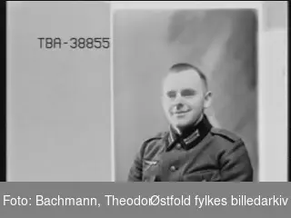Portrett av tysk soldat i uniform, Werner Krohn.