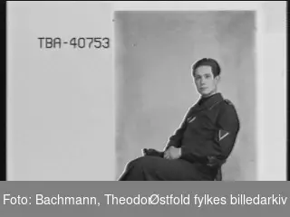 Portrett av tysk soldat i uniform,  Erich  Reichmann eller Reihmann (protokoll).