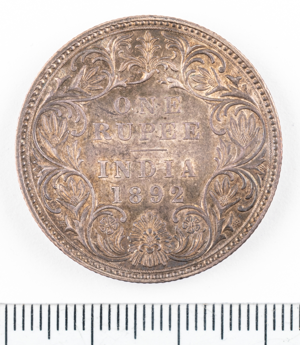 Mynt Indien 1892, 1 Rupee.