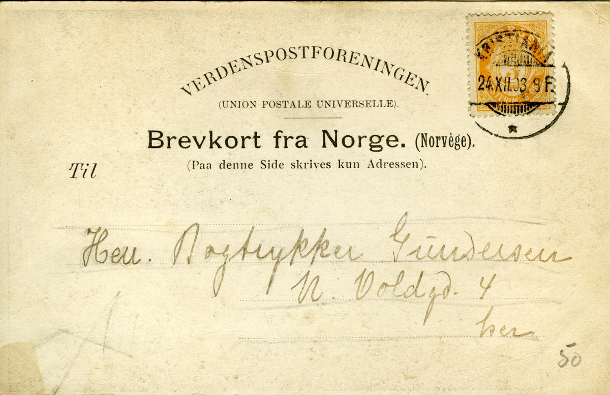 Bjørnson, Kong Oscar II, Nobelpris 1903, tegning, brevkort, - Aulestad ...