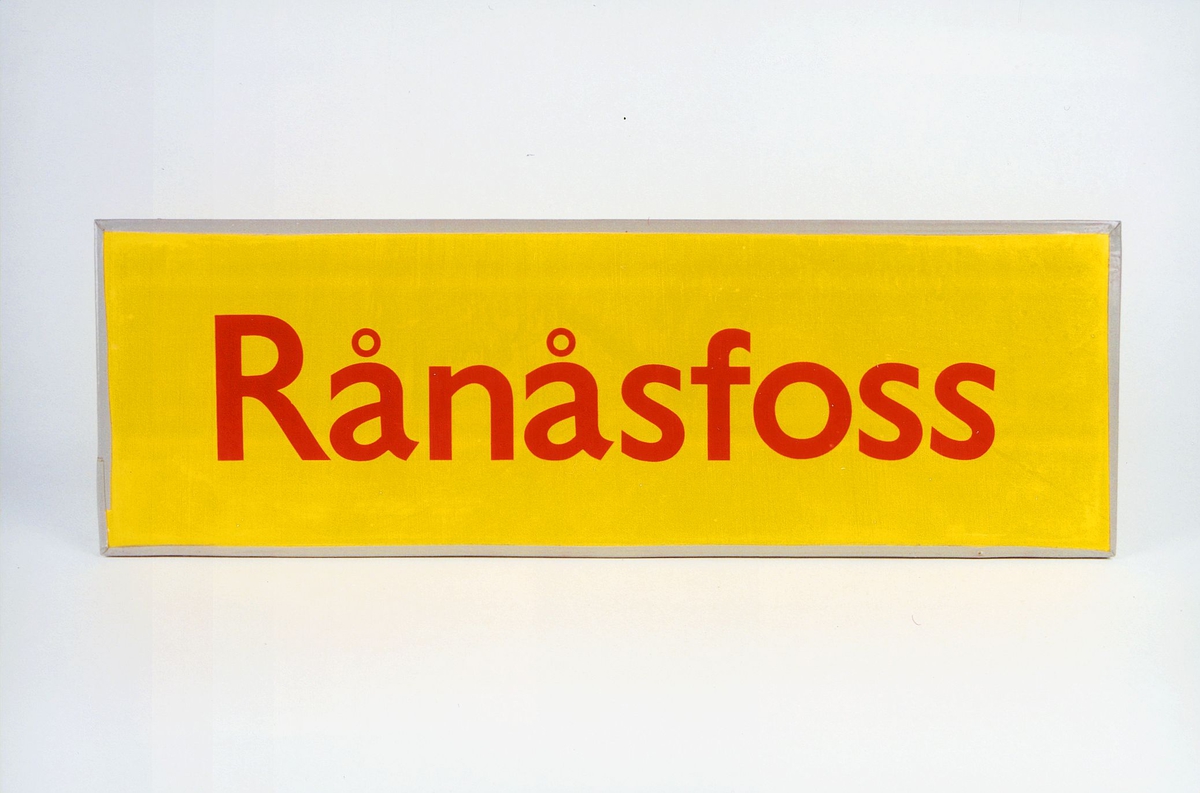 Postmuseet, gjenstander, skilt, stedskilt, stedsnavn, Rånåsfoss.