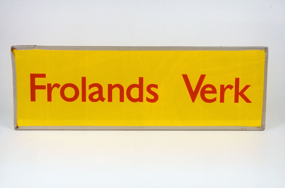 Postmuseet, gjenstander, skilt, stedskilt, stedsnavn, Frolands Verk.