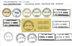 Stempelkatalog, 1740 Borgenhaugen, Sarpsborg postk, Skjeberg