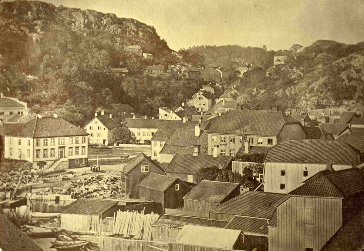 Arendal - Torvet etter brannen i 1863 