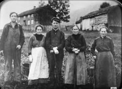 Gammelhusa på Skipabrekka før de vart reve. ....