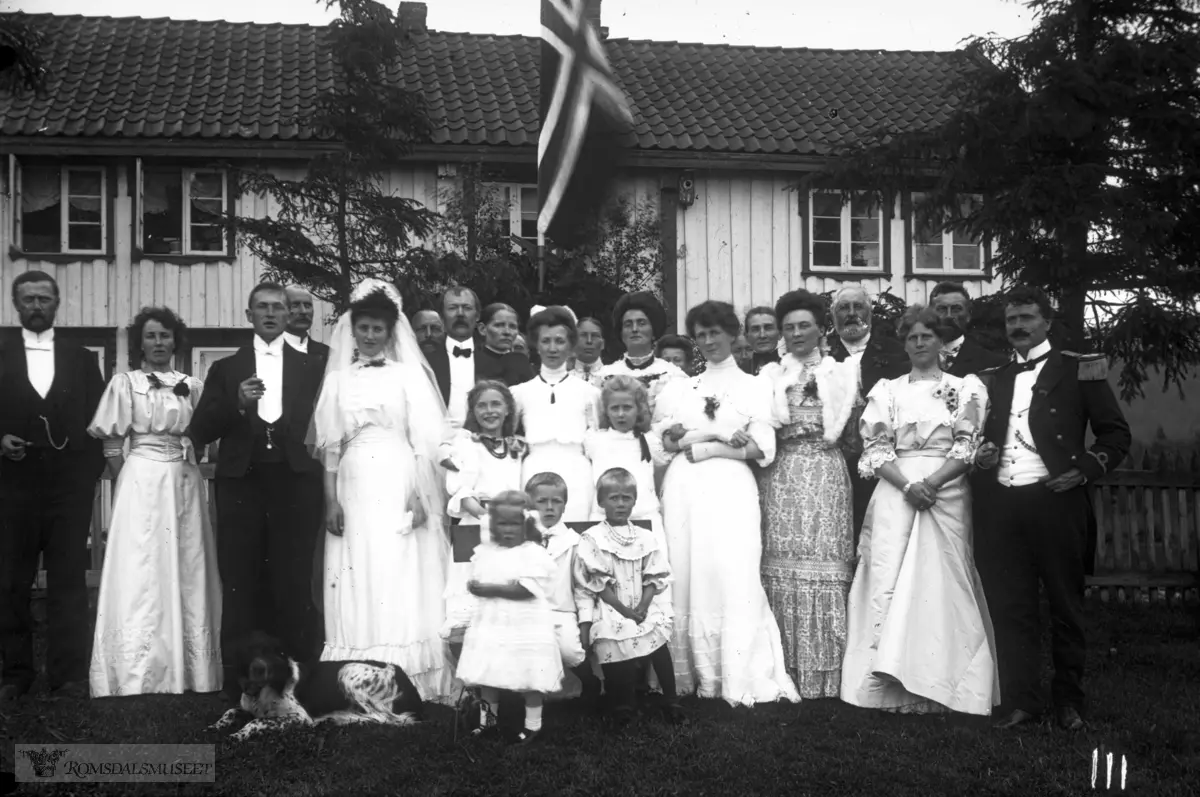 Bryllaup på Sølsnes (g.nr.4) Brudeparet er ukjent.