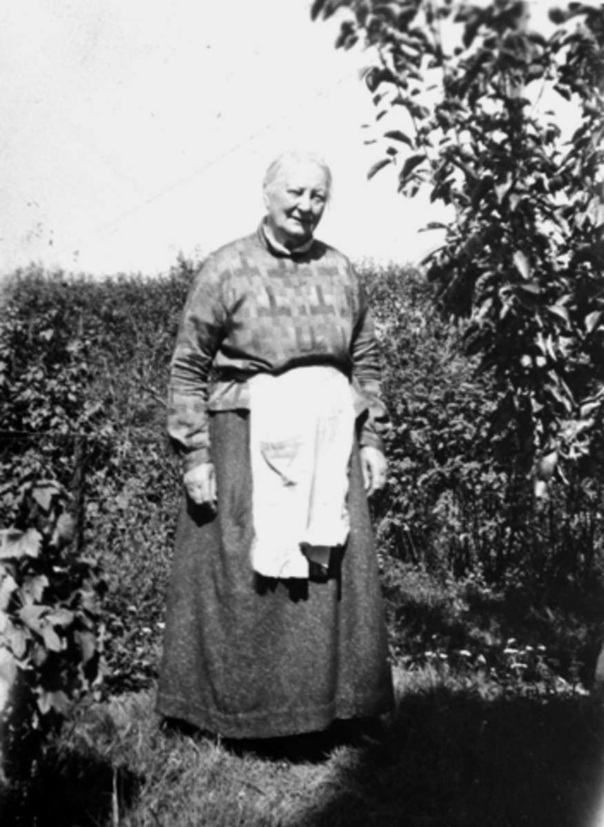 Marie Andersen. Født 1856 i Rønningen på Helgøya. Bodde i Kristiania/Oslo og virket som sydame.
