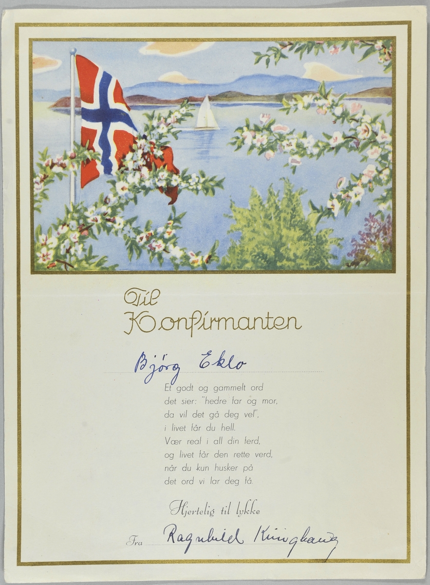 Sjømotiv med det norske flagg.