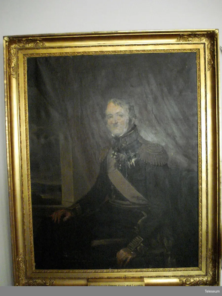 Olja på duk, förgylld ram. Porträtt föreställande Generallöjtnant Friherre Gustaf Olof Lagerbring, född 1769  död 1847.
Chef för Kungl Upplands Regemente 1810-1816.