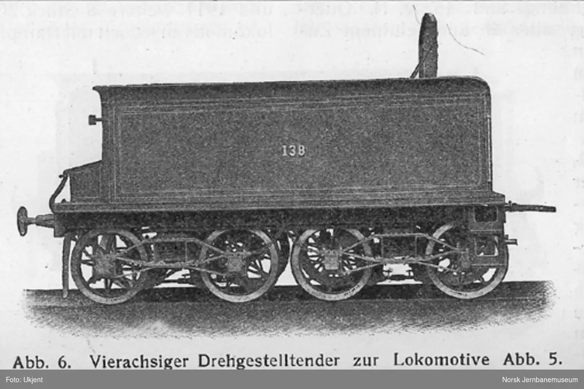 Leveransefoto av damplokomotiv type 18a nr. 138 for Gjøvikbanen fra Sächsische Maschinenfabrik; tenderen