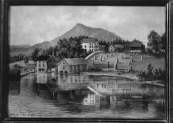 Nederkvern, Furnes, Ringsaker. Fotografi av maleri med vann,