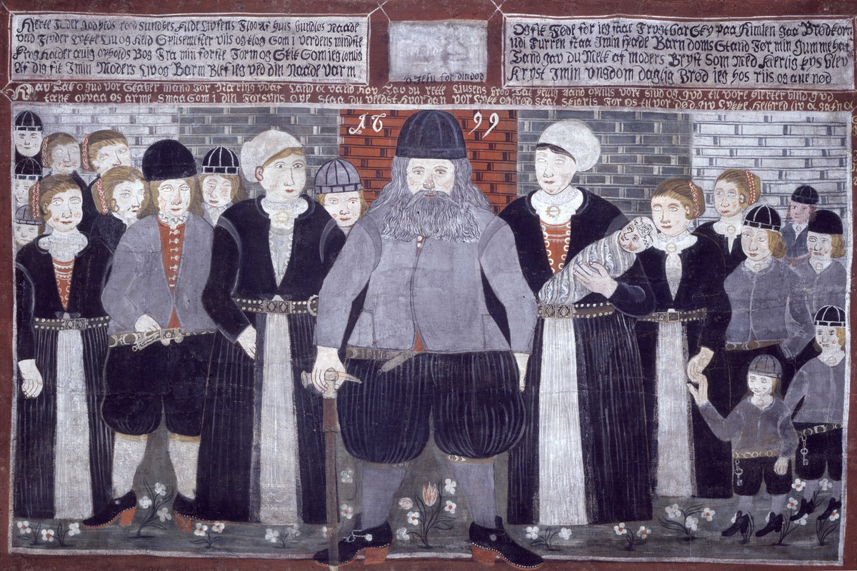 Epitafium, fra Gol kirke i Hallingdal i Buskerud, av Bjørn Frøysok og hans familie.