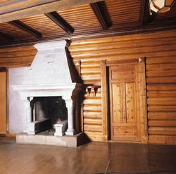 Interiør fra gården Kornhaug, rivningstruet.  Illustrasjonsb