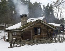 Eldhus fra Bakke i Rollag. Numedalstunet på Norsk Folkemuseu