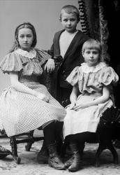 Gruppeportrett, barn. Fra venstre Rachel Gjersøe f. 1886, Ni