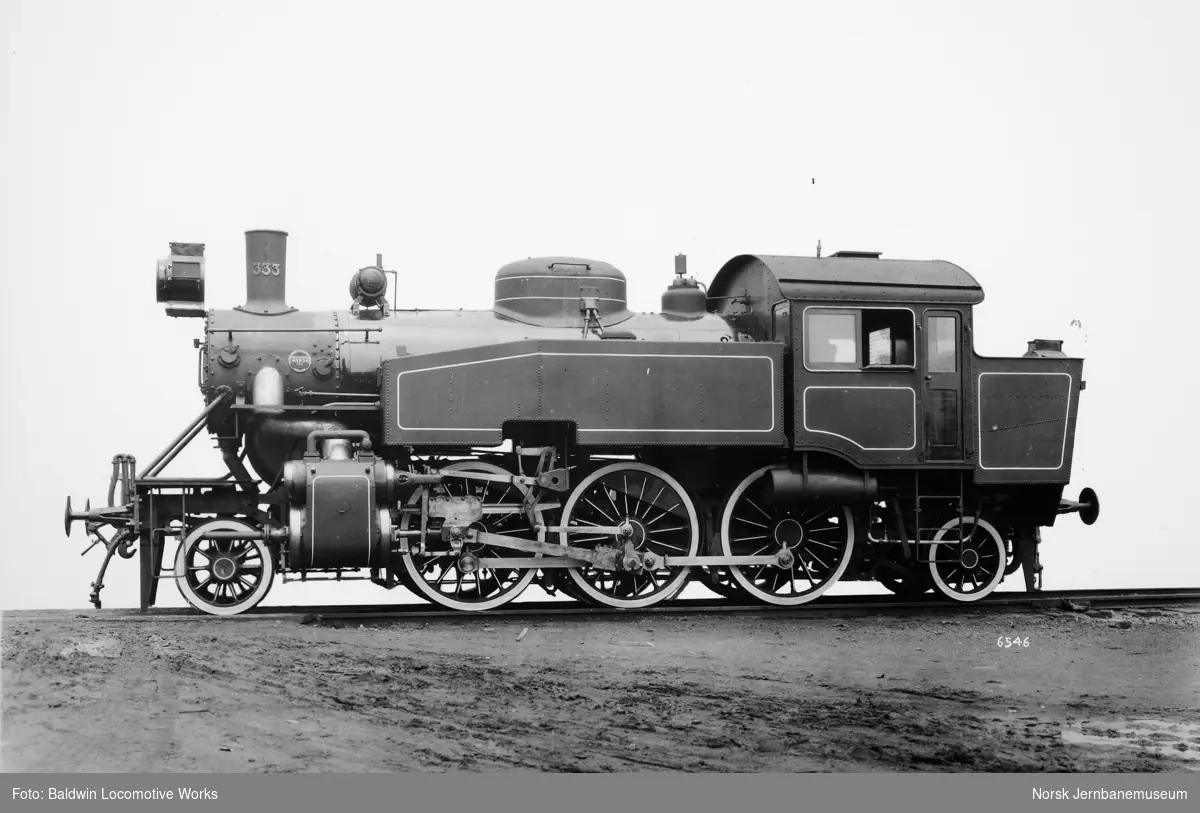 Leveransefoto av damplokomotiv type 32b nr. 333 fra Baldwin Locomotive Works