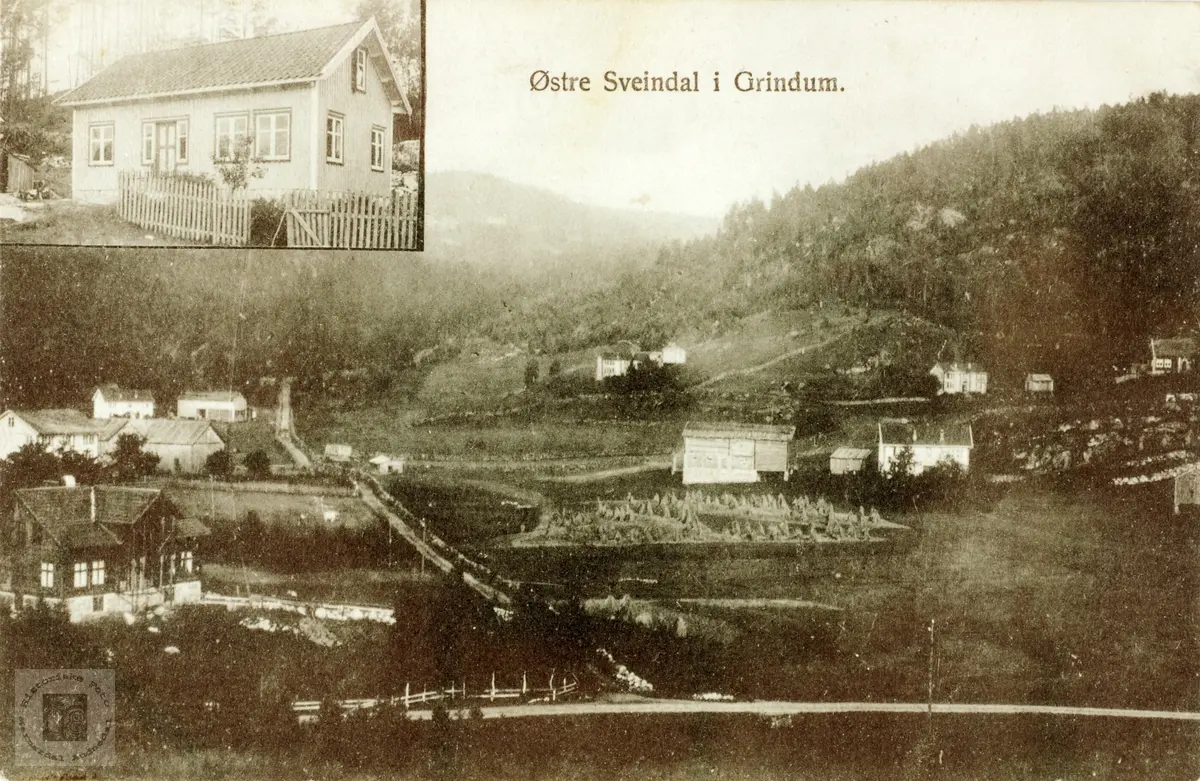 Postkort fra Austre Sveindal i Grindheim senere Audnedal.