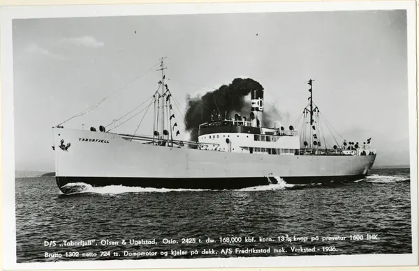 D/S Taborfjell (b. 1936, Fredrikstad Mek. Verksted A/S, Fredrikstad ...