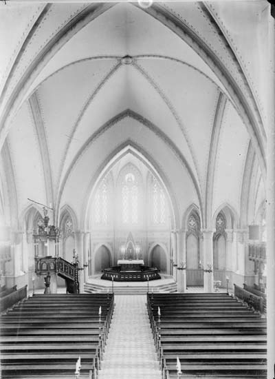Enligt text som medföljde bilden: "Nya kyrkan år 1901 foto. M. Jacobson."