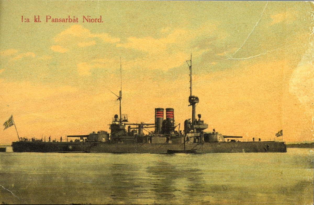 Vykort på pansarbåten Niord