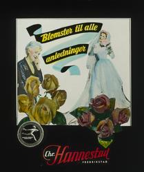 Grafisk kinoreklame fra 1950-årene. Collage med tegning av t