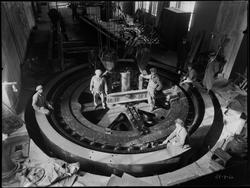 Hafslund A/S i Skjeberg, 1936. Interiør fra kraftstasjon. Gr