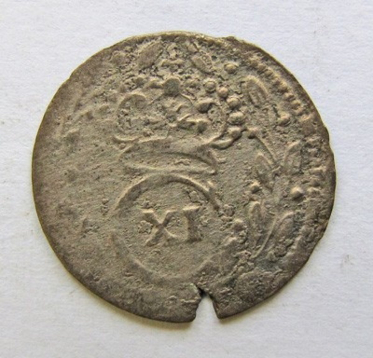 Karl XI, 1 öre silvermynt. Präglat i Reval (Tallin).