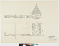 Gravberget kirke. Oppriss og plan [Oppriss]