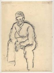 Sittende mann. Feieren [Tegning]