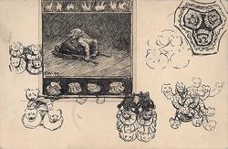 Forarbeid til "En natt i Nordmarka" i Erik Werenskiold, Samt