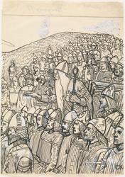 Illustrasjon til "Olav den Helliges Saga" i Snorre Sturlason