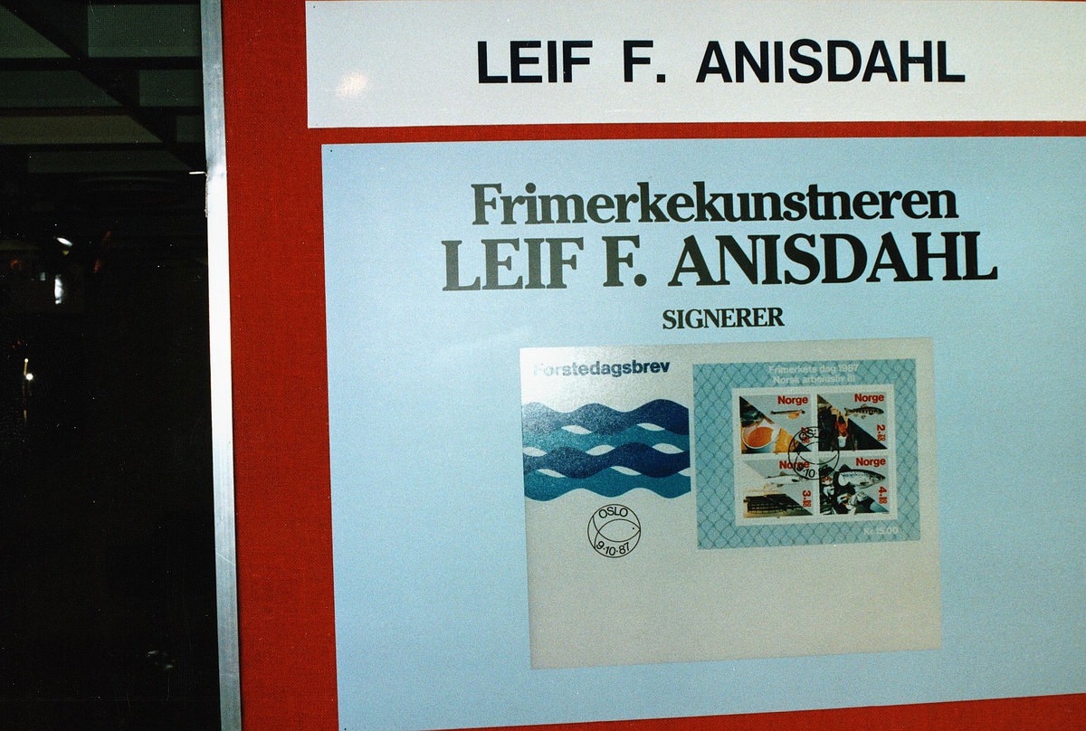 frimerkets dag, Oslo Rådhus, frimerkekunstneren Leif F. Anisdahl, førstedagsbrev