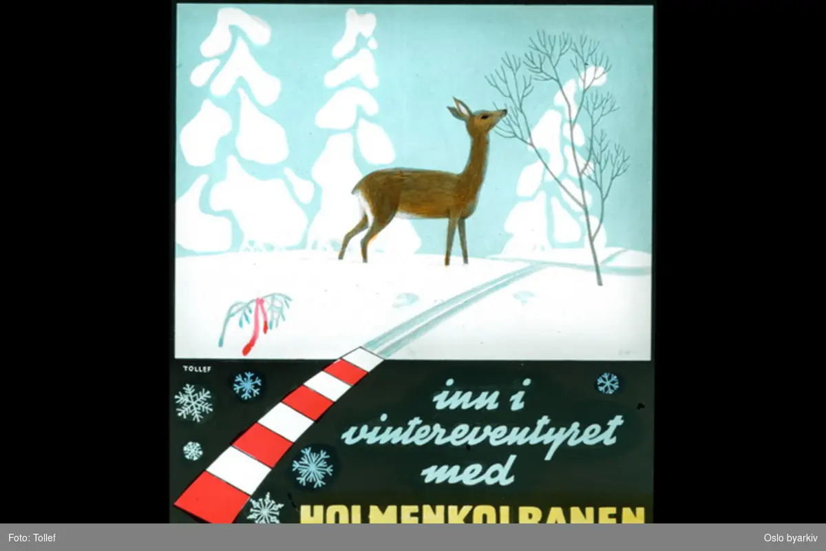 Reklameplakat for Holmenkollbanen.