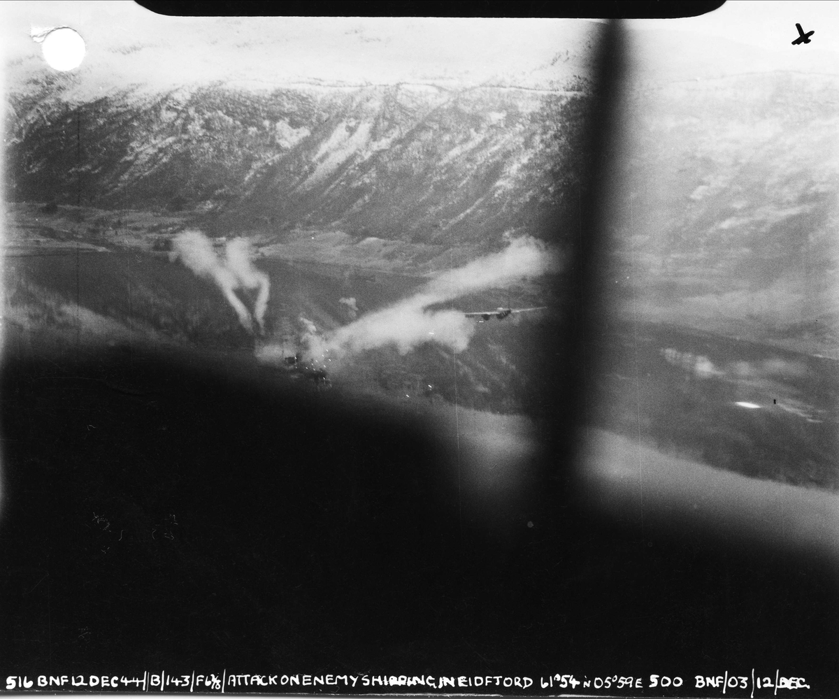 Banff Strike Wing angriper fiendtlige skip i Eidfjord, 12. desember 1944.