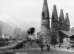 Oversiktsbilde, Odda Smelteverk, Kalkovn I bygning 52, Faneh