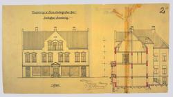 Bolighus for enkefru Sandvig [Fasadeoppriss]