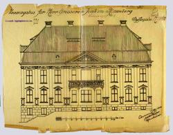 Vaaningshus for Herr Grosserer Joakim Rønneberg. Sydfacade [