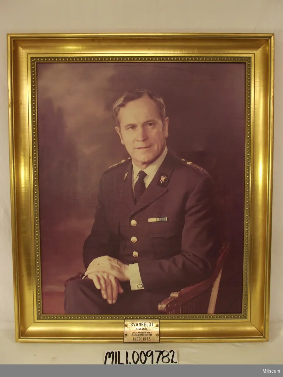 Porträtt av överste Svanfeldt chef för Kungliga Svea Ingenjörregemente 1969-1975