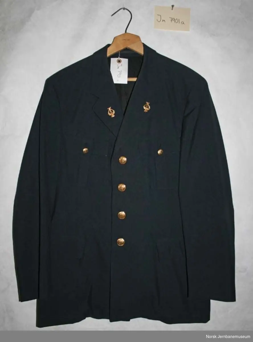 Uniformsjakke og -bukse fra jernbanens musikkorps