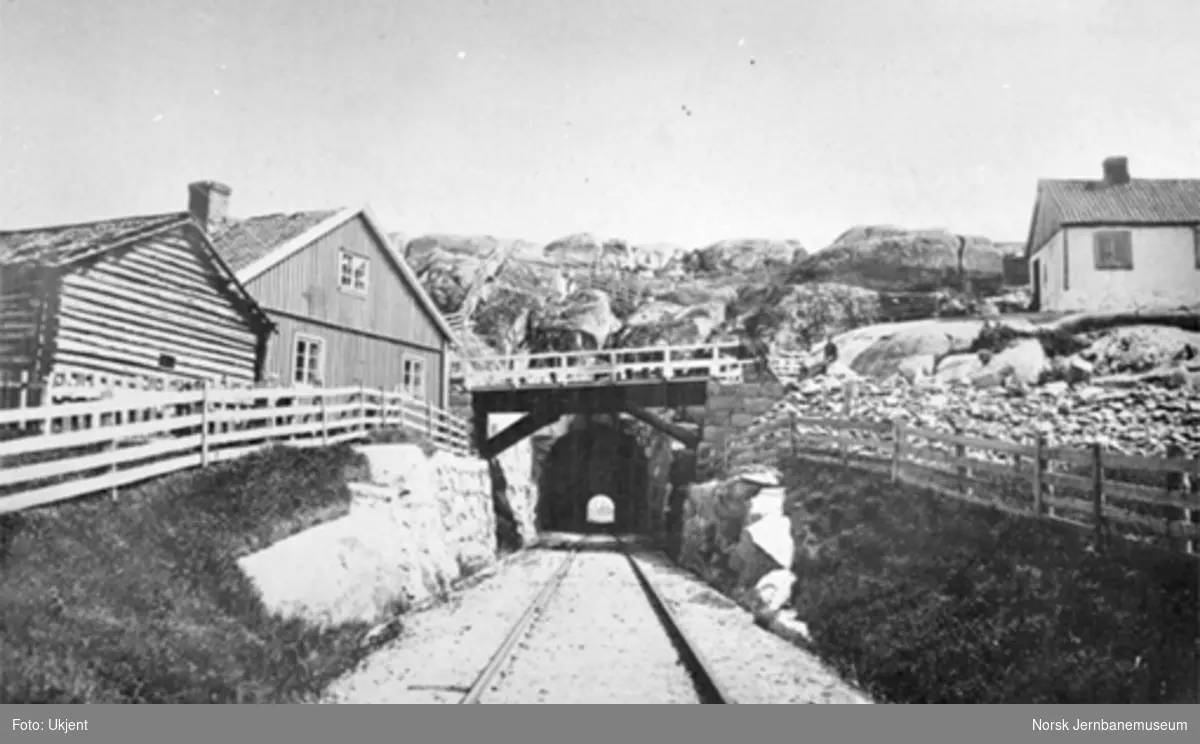 Linjen mot Fredrikstad tunnel med vegovergang