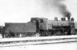 Damplokomotiv type 24a nr. 147 sett på skrått bakfra