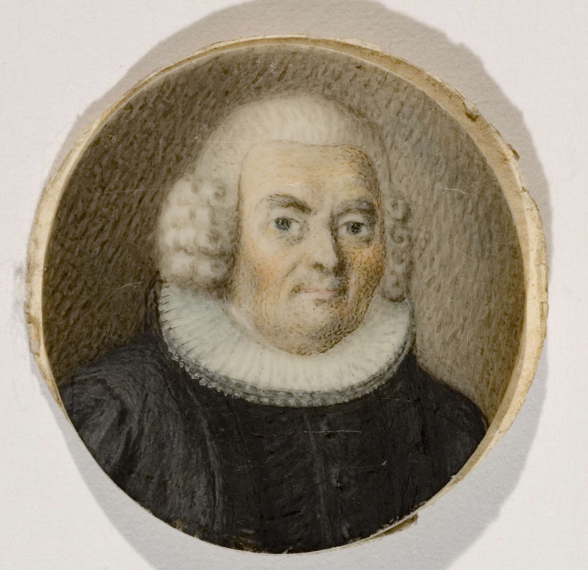 Eldre mann i geistlig embetsdrakt. Brystbilde. Ant. biskop Christen Schmidt, biskop i Oslo bispedømme fra 1727 til 1804.