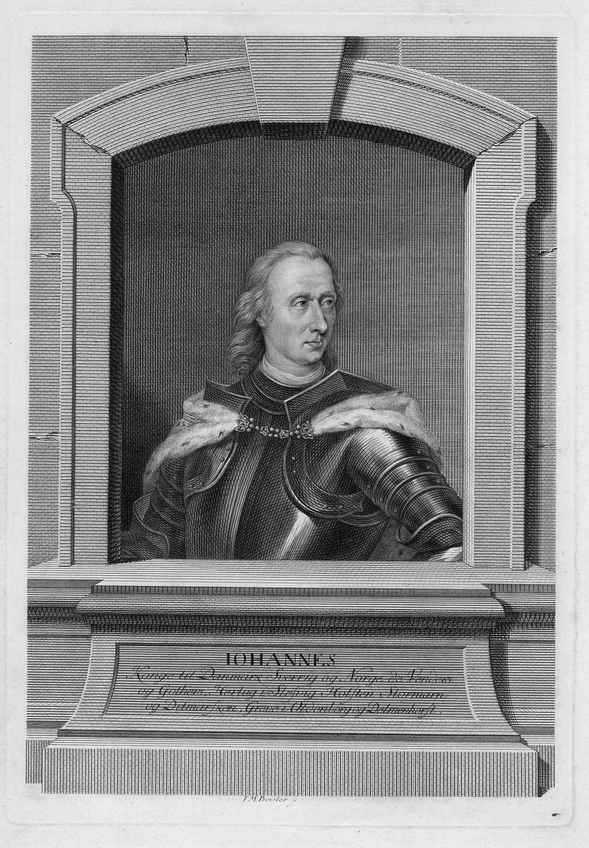 Portrett av kong Johannes i rustning, i arkitektonisk innramming