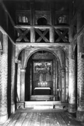 Stavkirken fra Gol i Hallingdal. Interiør. Fotografert på No