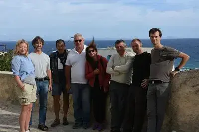 Team Naxos Southcoastal Survey 2016. Fra venstre Hilde, Frode, Spyros, Vasilis, Ekaterina, Manolis, Sven og Hallvard.